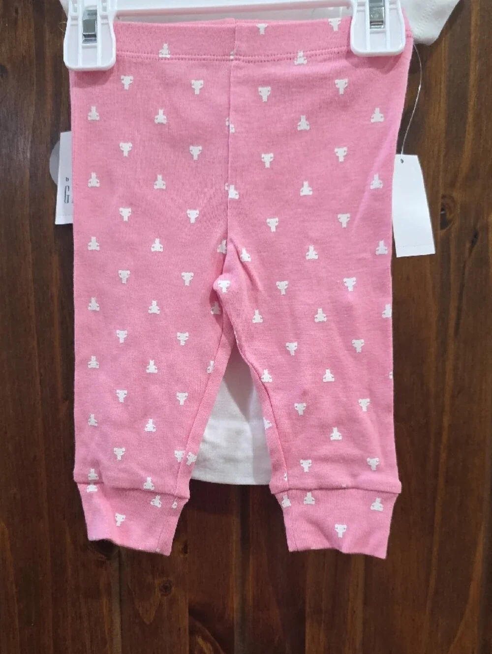 GAP White & Pink 3-Piece Baby Pajama Set with Logo